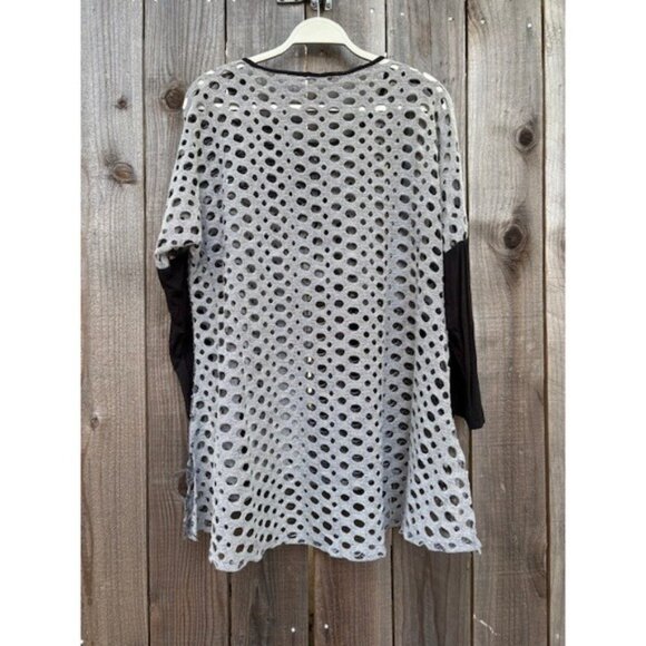 Yushi Tunic Top Long Sleeve Layered Look Unique Avant Garde Design - Picture 2 of 4